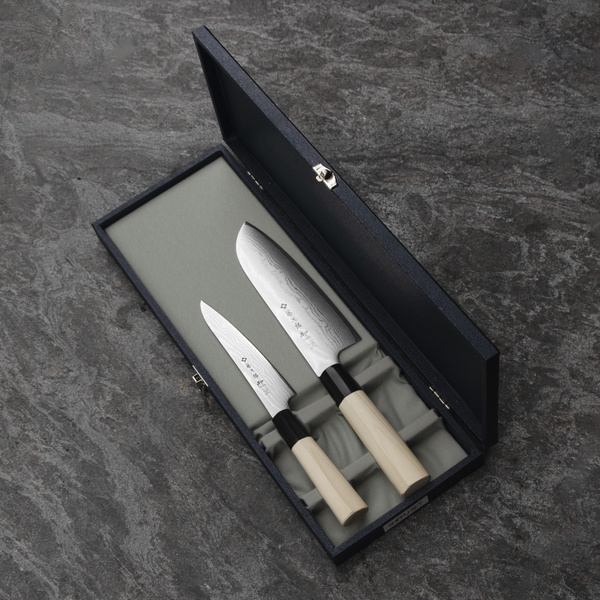 Tojiro Shippu Zestaw Nóż Santoku 16,5 cm + uniwersalny 13 cm
