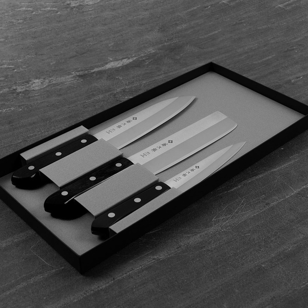 Tojiro DP3 Eco Uniwersalny 130 mm + Nakiri 165 mm + Santoku 170 mm
