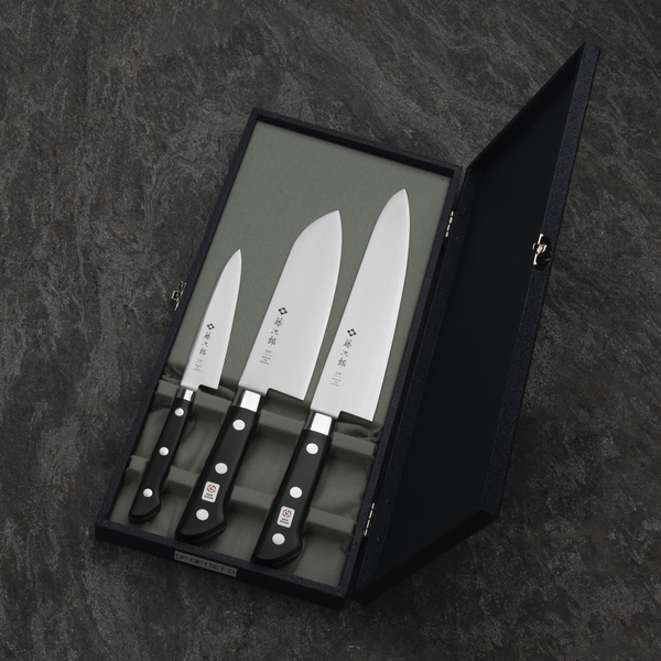 Tojiro Classic Zestaw Nóż Uniwersalny 12 cm + Santoku 17 cm + Szefa kuchni 21 cm