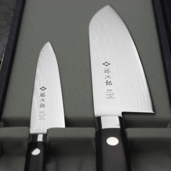 Tojiro Classic Damascus Zestaw Nóż Santoku 17 cm + uniwersalny 12 cm