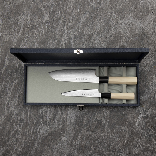 Tojiro Shippu Zestaw Nóż Santoku 16,5 cm + uniwersalny 13 cm