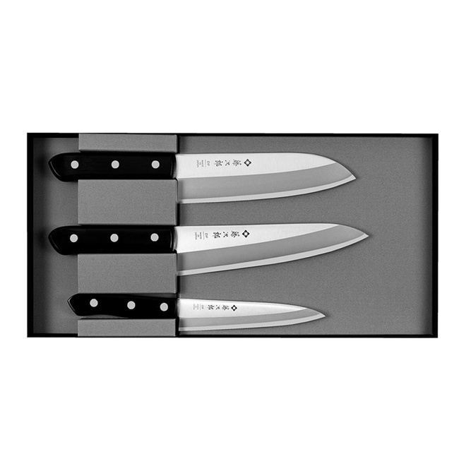 Tojiro DP3 Eco Uniwersalny 13 cm + Santoku 17 cm + Szefa kuchni 18 cm